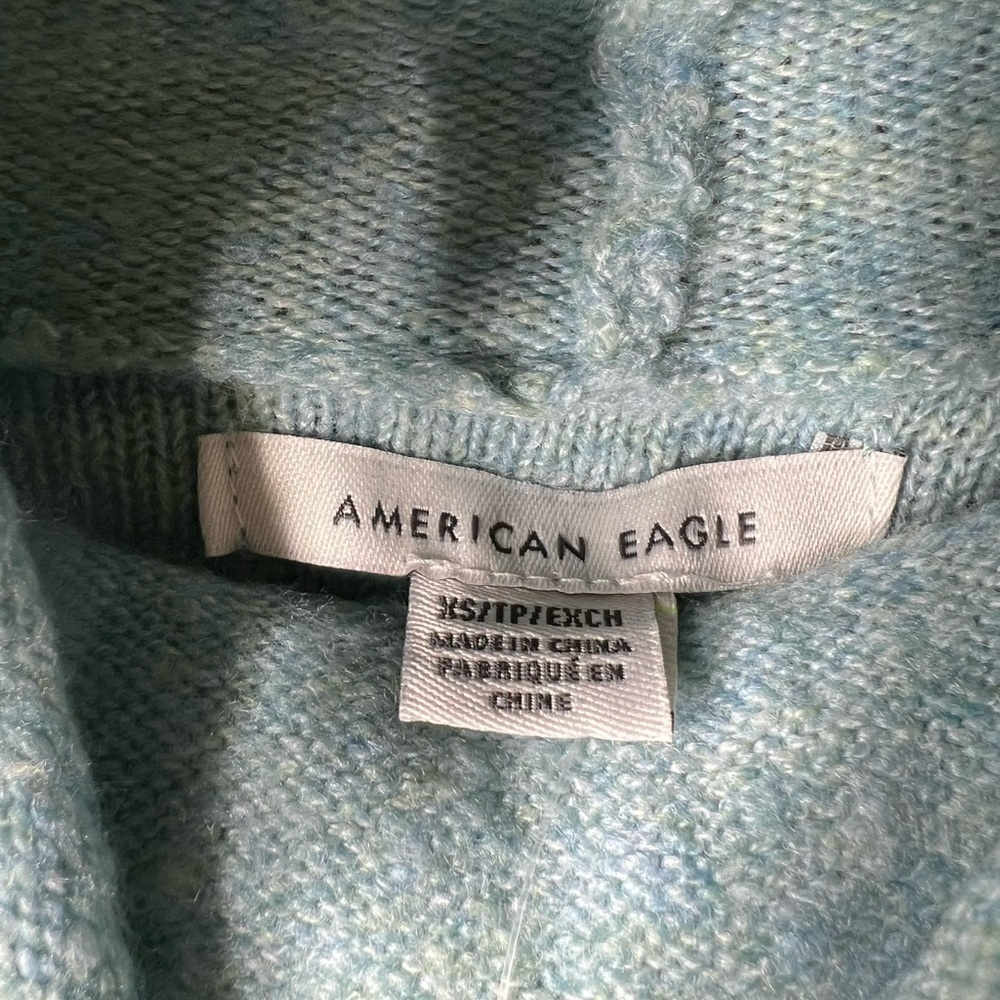 American Eagle Cozy Blue Women's Cowl Neck Sweater - Picture 3 of 8